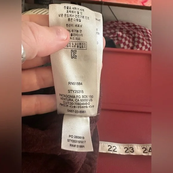 Patagonia W's Organic Cotton Quilt Hoody Style #25316 light balsamic maroon S - Picture 7 of 8